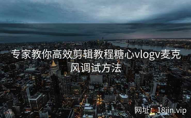 专家教你高效剪辑教程糖心vlogv麦克风调试方法
